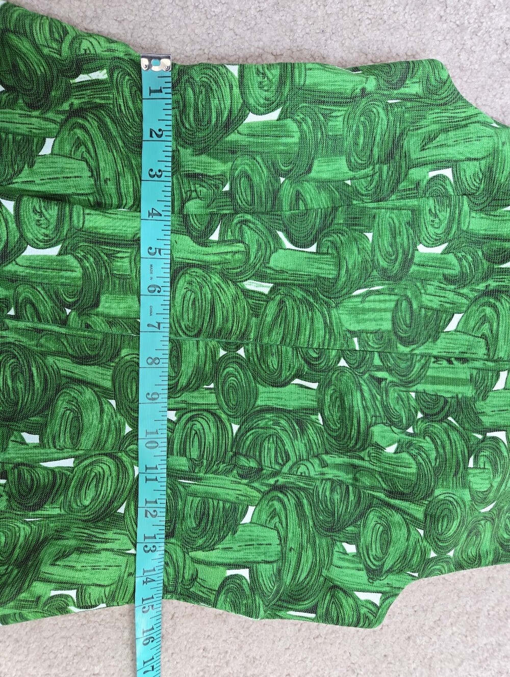 Prairie New York Green Abstract Mushroom Print Sleeveless Midi Dress. Size M - Picture 9 of 11